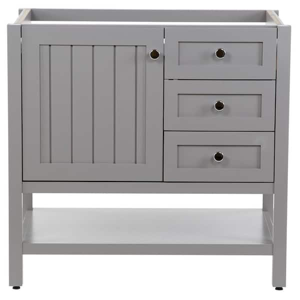 Home Decorators Collection Lanceton 36 in. W x 22 in. D x 34 in. H Bath Vanity Cabinet without Top in Sterling Gray