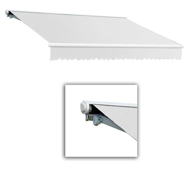 AWNTECH 10 ft. Galveston Semi-Cassette Left Motor with Remote Retractable Awning (96 in. Projection) Off White