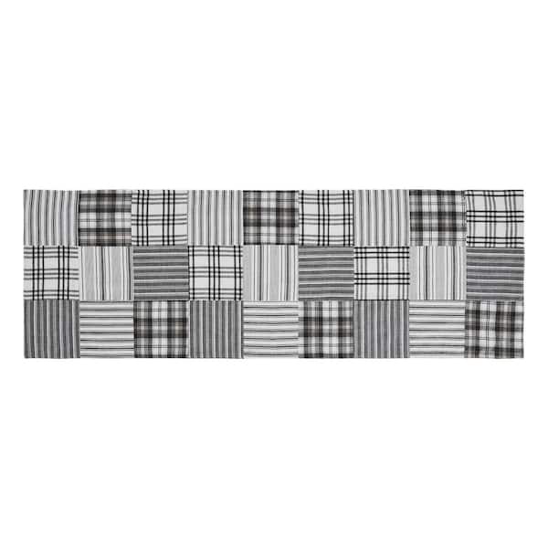 VHC BRANDS Sawyer Mill 12 in. W x 36 in. L Black Quilted Patchwork Cotton Table Runner