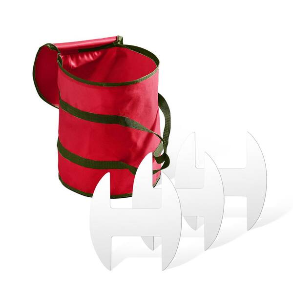 OSTO 15 in. Red Non-Woven Christmas Light Storage Bag with 3 Cardboard Wraps