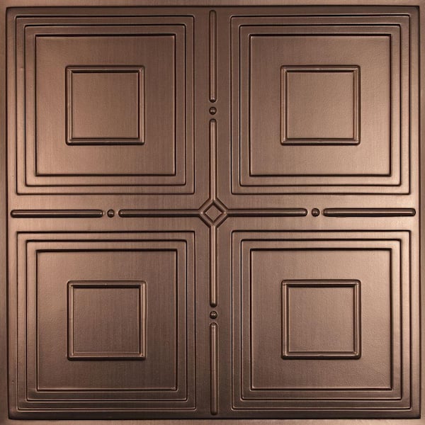Ceilume Jackson Faux Bronze 2 ft. x 2 ft. Lay-in or Glue-up Ceiling Panel (Case of 6)