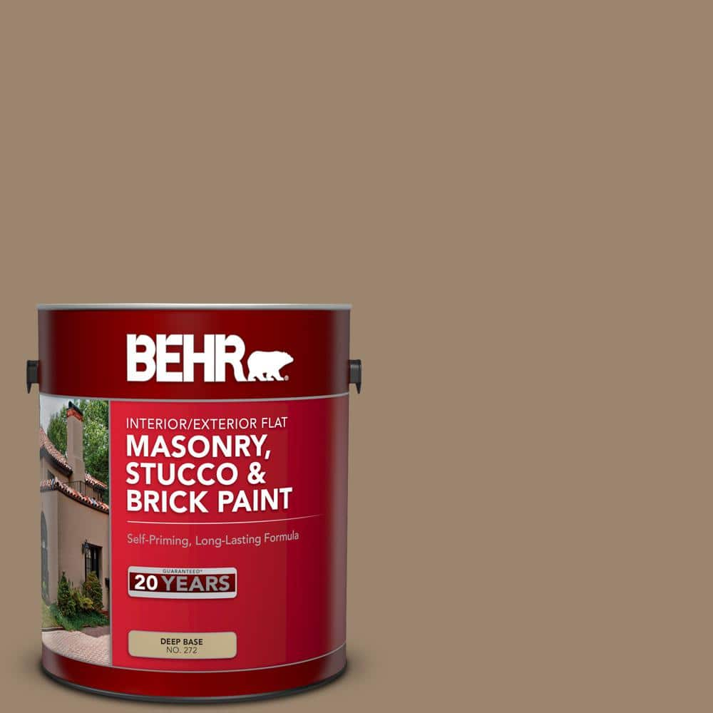 BEHR 1 gal. #MQ2-48 Sturdy Brown Flat Masonry, Stucco and Brick ...