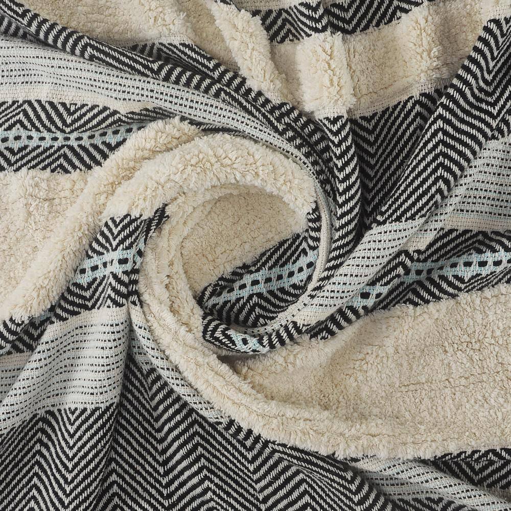 Organic Cotton Herringbone Striped Throw Blanket, 50" x 60", Multi