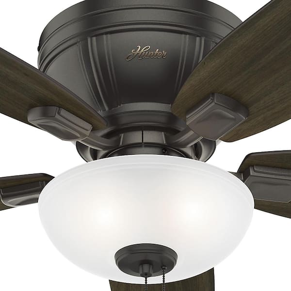 Hunter - Kenbridge 52 in. Noble Bronze Low Profile Indoor Ceiling Fan with LED Light Kit and Pull Chain