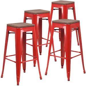 30 in. Red Bar Stool (4-Pack)