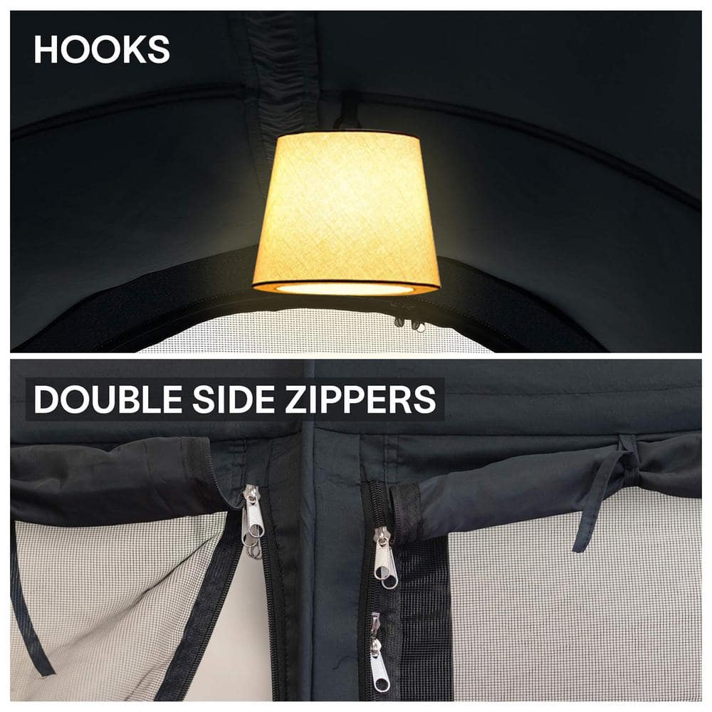 Twin Size Dark Gray Pop-Up Bed Tent Canopy