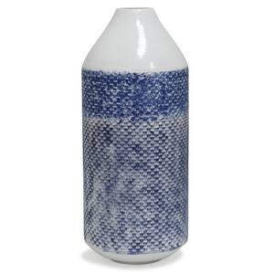 White and Blue Cree for Table Vase 20.5 in. Distress