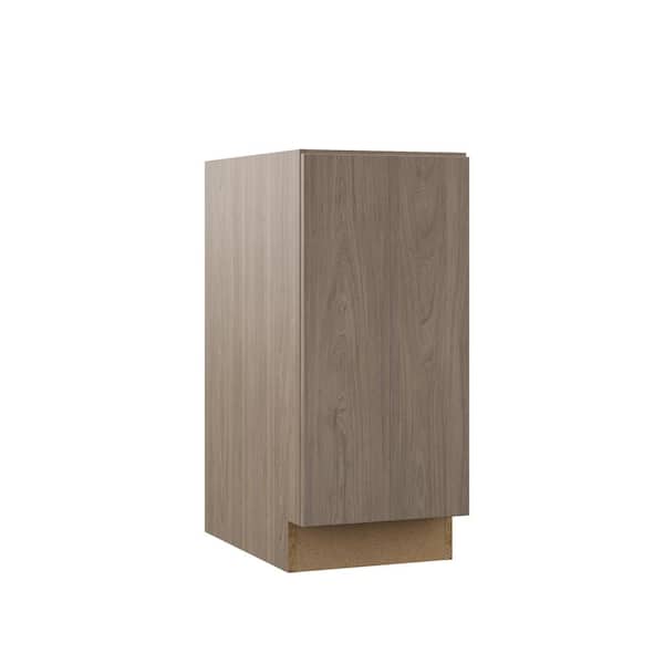 Hampton Bay Designer Series Edgeley Assembled 15x34.5x23.75 in. Full Height Door Base Kitchen Cabinet in Driftwood