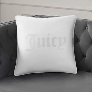 Juicy Rhinestone White 20 in. x 20 in. Throw Pillow