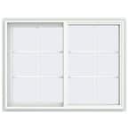 47.5 in. x 35.5 in. V-4500 Series White Vinyl Left-Handed Sliding Window with Colonial Grids/Grilles