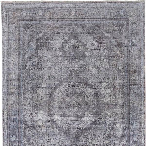 Gray, Silver 4 ft. x 5 ft. Oriental Area Rug