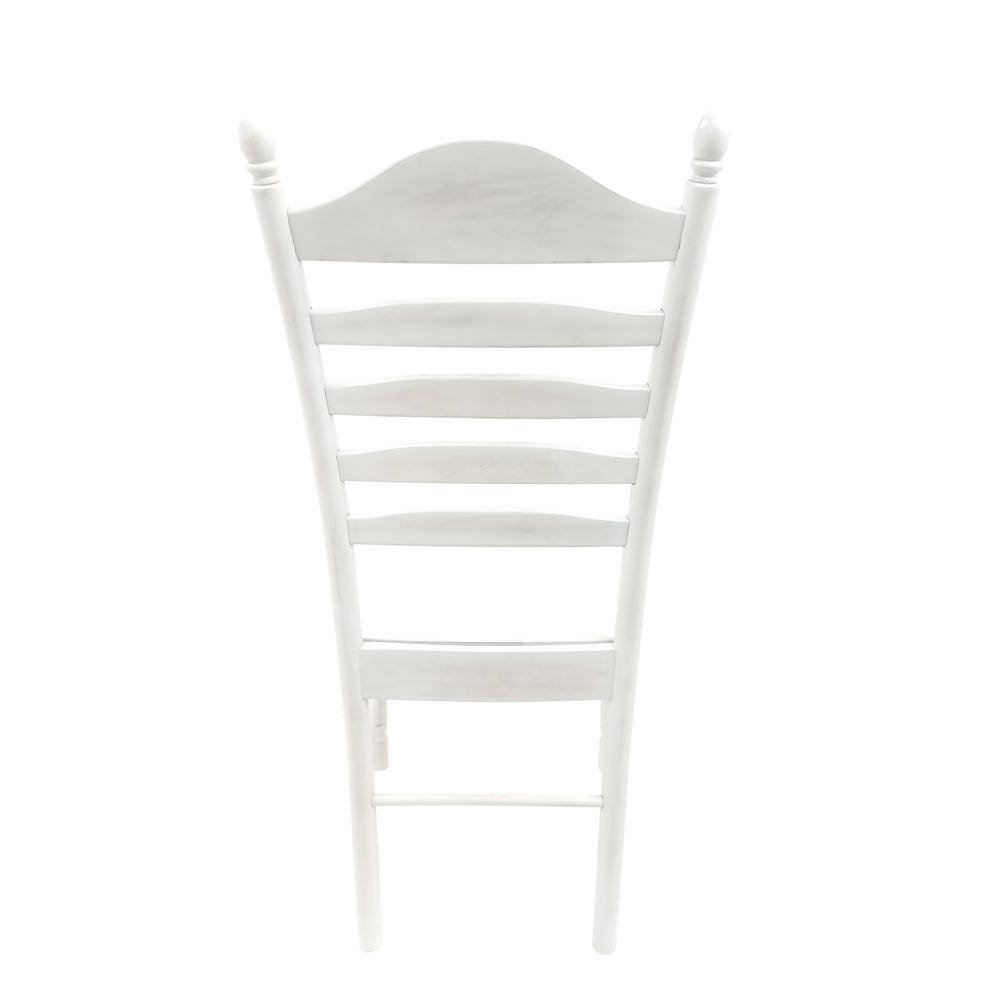 Whitman Whitewash Solid Wood Ladderback Side Chair