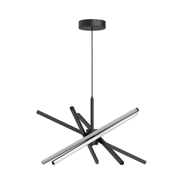Briignite 27.76 in Matte Black LED Chandelier with 3-Stage