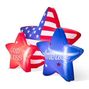 6 ft. Lighted Patriotic/Americana Inflatable Stars Decor