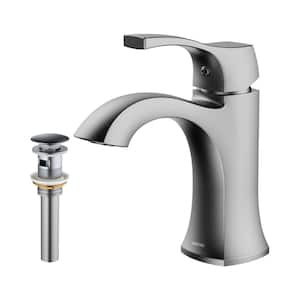 Randburg Single Handle Single Hole Basin Bathroom Faucet with Matching Pop-up Drain in Stainless Steel