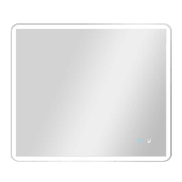 Unbranded 42 in. W x 36 in. H Rectangular Frameless Wall Mount Bathroom Vanity Mirror with LED Light Dimmable Anti-Fog