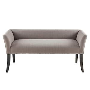 Antonio Grey Flared Arms Accent Bench 23 in. H x 49.5 in. W x 19.25 in. D