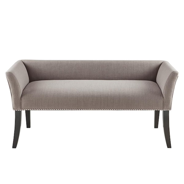 Madison Park Antonio Grey Flared Arms Accent Bench 23 in. H x 49.5 in. W x 19.25 in. D