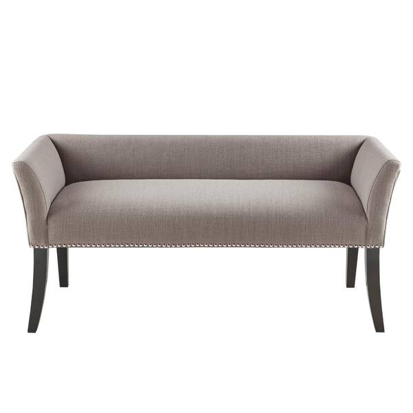 Photo 1 of Antonio Grey Flared Arms Accent Bench 23"H x 49.5"W x 19.25"D