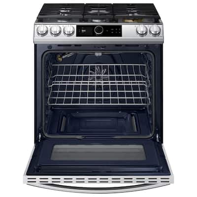 30 in. 6 cu. ft. Slide-In Gas Range with Smart Dial and Air Fry in Fingerprint Resistant Stainless Steel