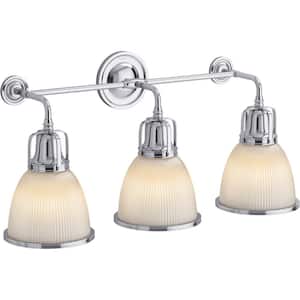 Hauksbee 28.125 in. W 3-Light Polished Chrome Sconce