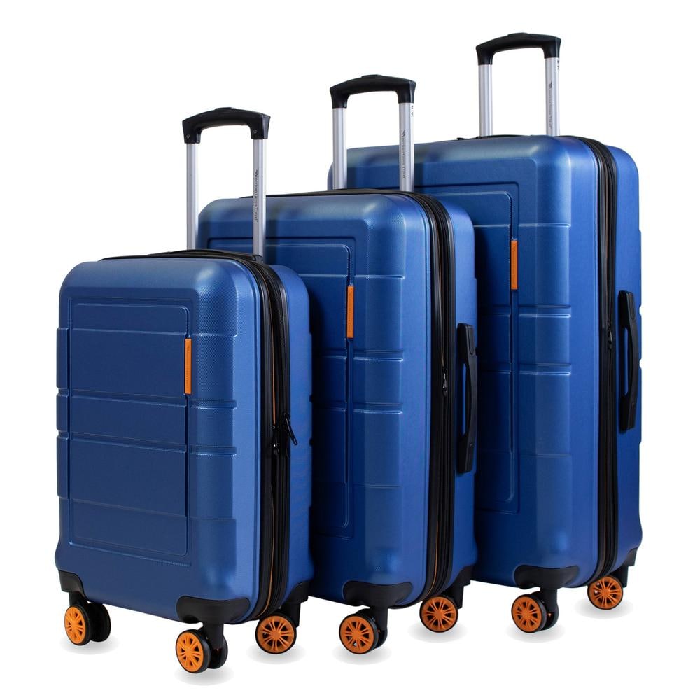 American Green Travel Andante 3-Piece Blue Hardside Spinner Luggage Set ...