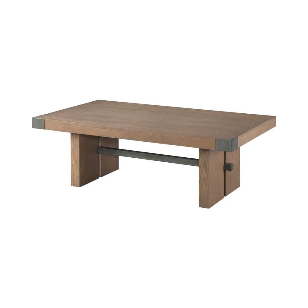 56 in. Brown Large Rectangle Wood Coffee Table 7054-45 - The Home Depot