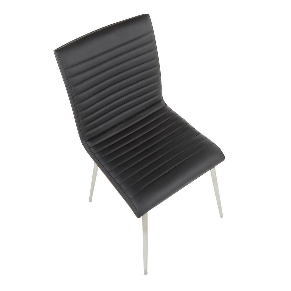 Mason Black Faux Leather Swivel Dining Chairs with Walnut Wood Back