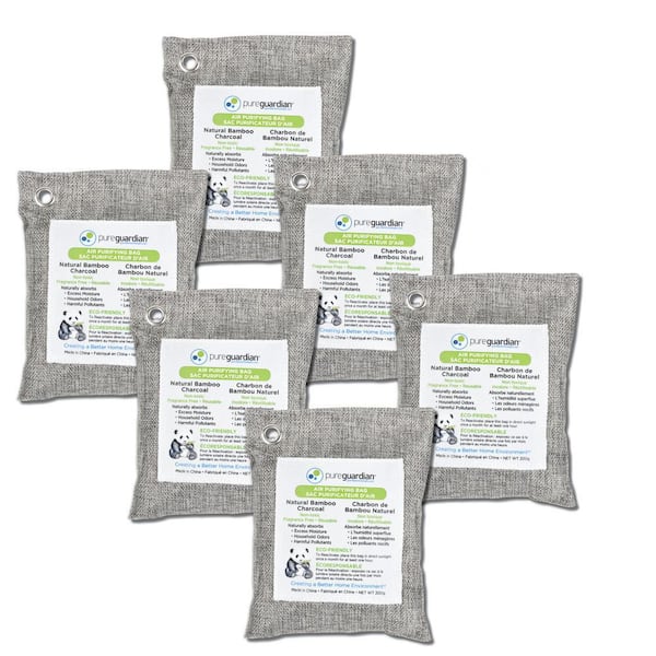 Air Purifying Bamboo Charcoal Bag, 7.1 oz (6-Pack)