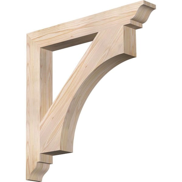 Ekena Millwork 3.5 in. x 28 in. x 28 in. Douglas Fir Westlake Traditional Smooth Corbel