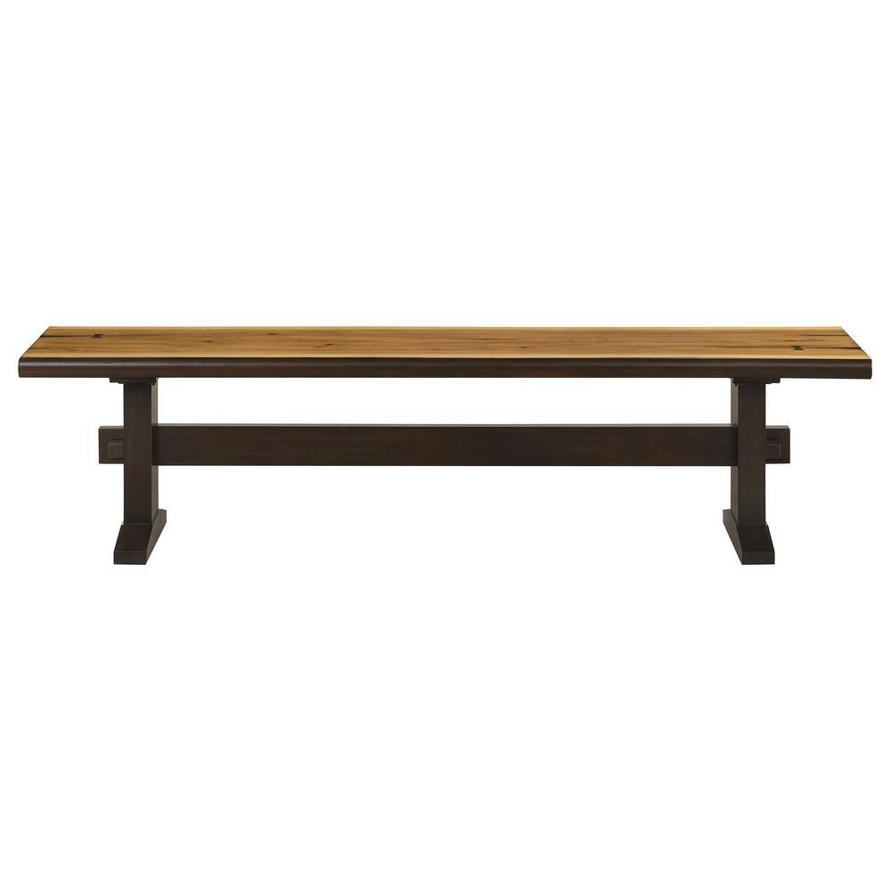 Bexley 70'' Transitional Trestle Dining Bench in Natural Honey