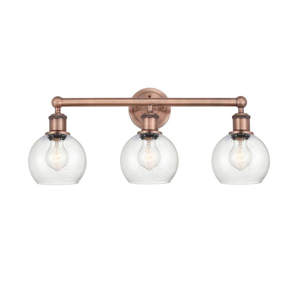 Athens 24 in. 3-Light Antique Copper Vanity Light with Glass Shade price history on PriceWatchPro