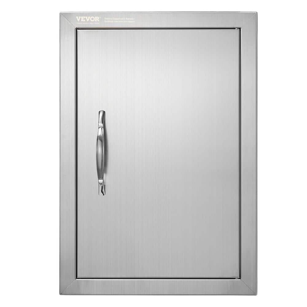VEVOR Single Outdoor Kitchen Door 14 in. W x 20 in. H BBQ Access Door Stainless Steel Flush Mount Door Wall Vertical Door