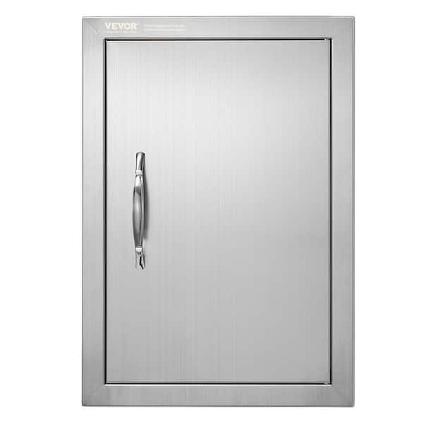 VEVOR Single Outdoor Kitchen Door 14 in. W x 20 in. H BBQ Access Door Stainless Steel Flush Mount Door Wall Vertical Door