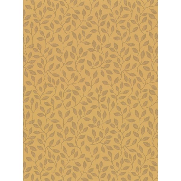 A-Street Prints Posey Mustard Vines Paper Strippable Roll (Covers 56.4 sq. ft.)