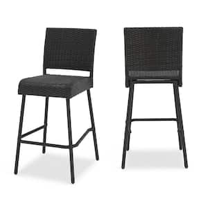 Wicker Outdoors Barstools - Set of 2, Dark Brown