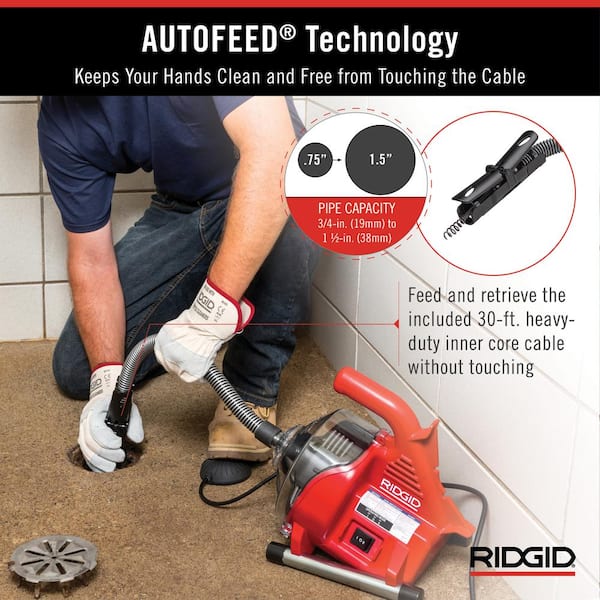 RIDGID PowerClear 120-Volt Drain Cleaning Snake Auger Machine for