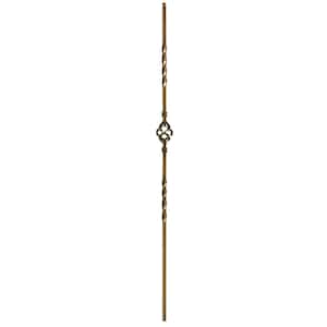 44 in. x 1/2 in. Oil Rubbed Bronze Single Basket Hollow Iron Baluster