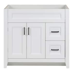 Ridge 36 in. W x 22 in. D x 34 in. H Freestanding Bath Vanity Cabinet without Top in White