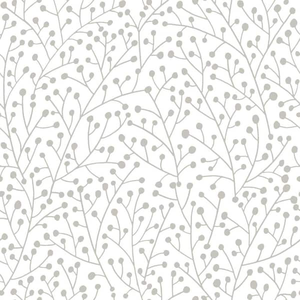 RoomMates Cat Coquillette Berry Branches Brown Vinyl Peel and Stick Matte Wallpaper 30.75 sq. ft.