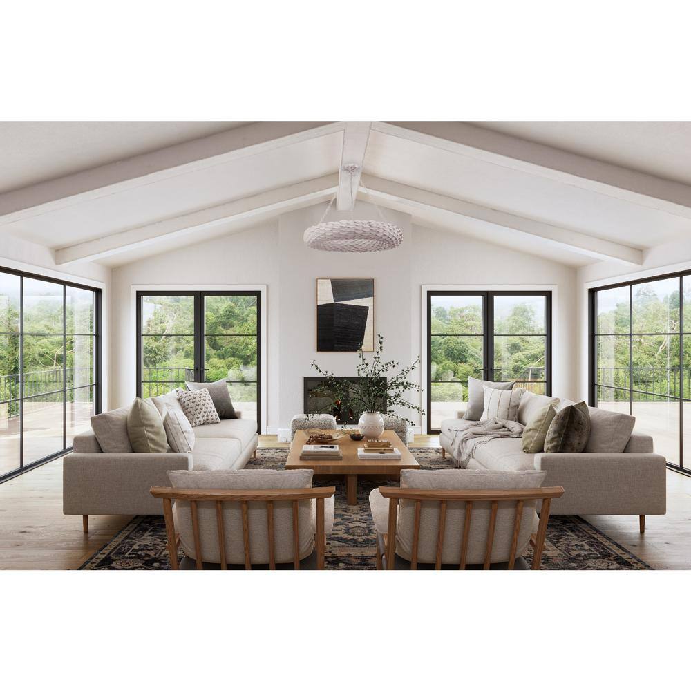 Matte White 8-Light Wrought Iron Leaf Chandelier