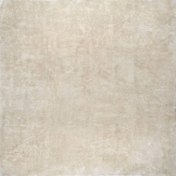 Cream Doormat 2 ft. x 3 ft. Loni Solid Machine Washable Shag Accent Rug
