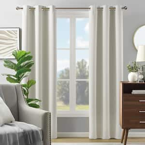 Alona Ivory 38 in. W x 84 in. L Grommet Blackout Curtain (Single Panel)