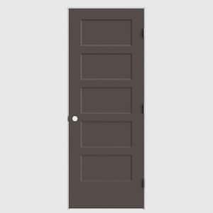 24 in. x 80 in. 5-Panel Bayshore Left-Hand Hollow Willow Wood Molded Composite Single Prehung Interior Door Flat Jamb