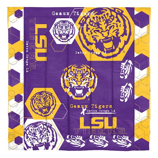 Unbranded LSU Hexagon 3-Piece Full/Queen Size Multi Colored Comforter Set