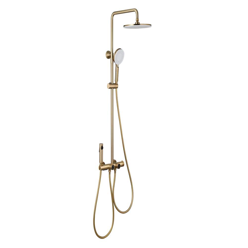 4-Spray 10 in. Thermostatic Tub and Shower System with Handheld and Tub Spout 2.6 GPM in Brushed Gold price history on PriceWatchPro