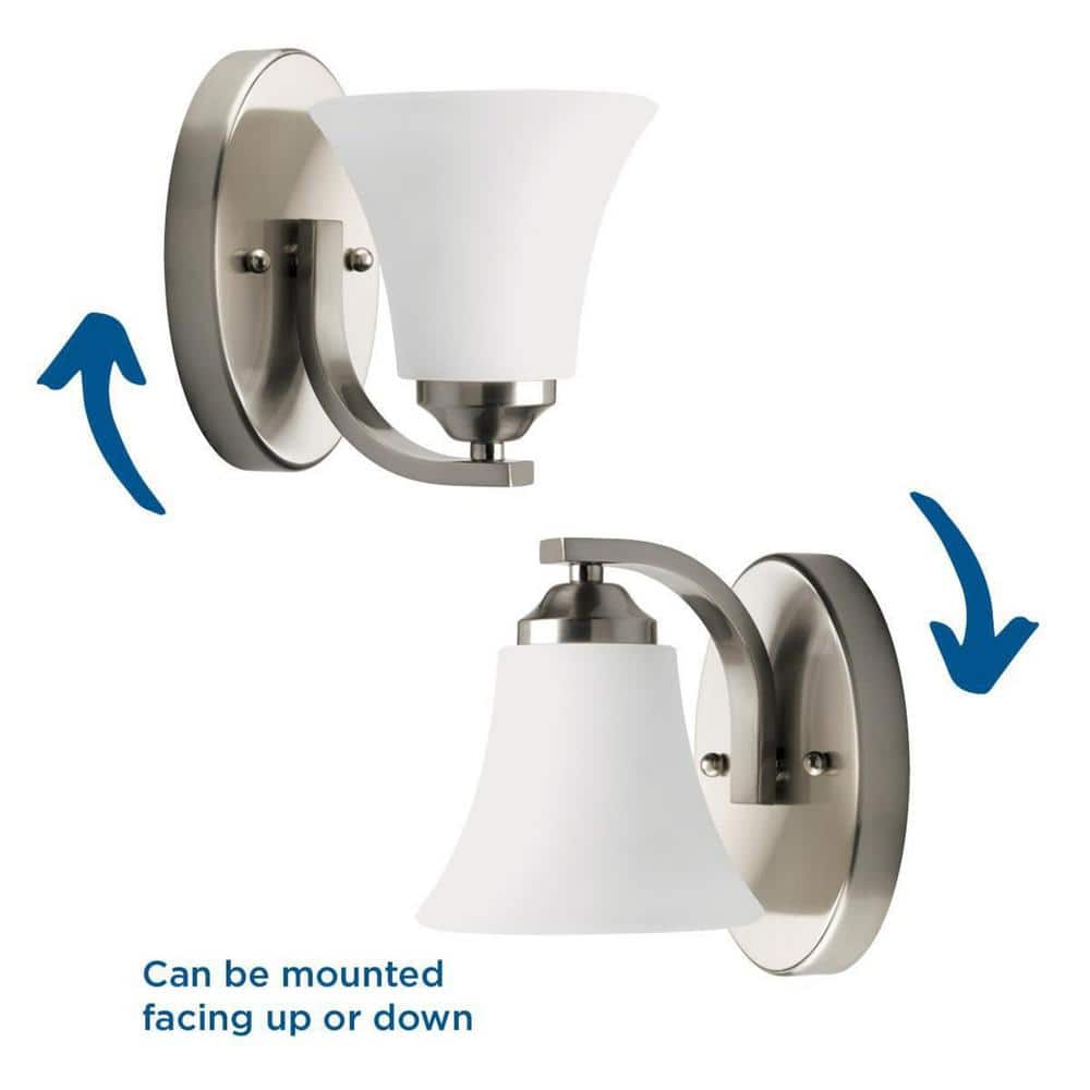 Brushed Nickel 8" Direct Wired Electric Vanity Light