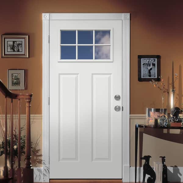 RELIABILT 32x80 Wood Half Lite Primed Slab Front Door