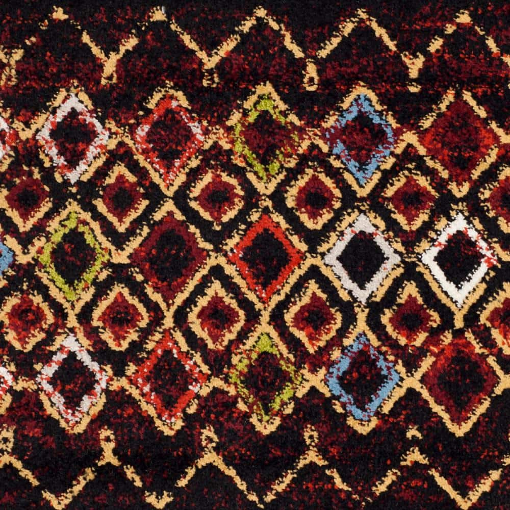 Amsterdam Black and Multicolor Geometric Area Rug 3' x 5'