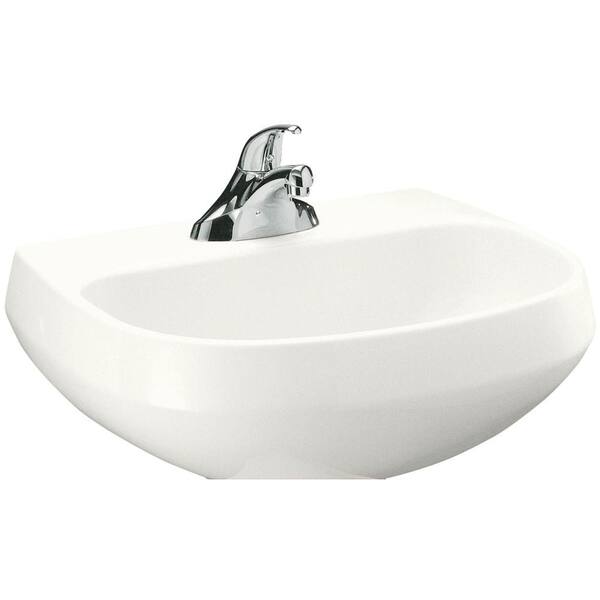 KOHLER Wellworth Vitreous China Pedestal Sink Basin in White with Overflow Drain